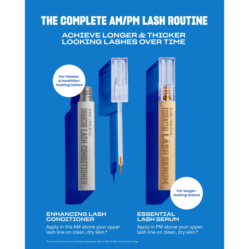 Essential Lash Serum, Babe Lash Eyelash Serum, Longer Looking Eyelashes, Advanced Lash Enhancing Treatment with Biotin & Amino Acids for Natural Lashes & Lash Extensions, Easy Application, Vegan & Cruelty-Free