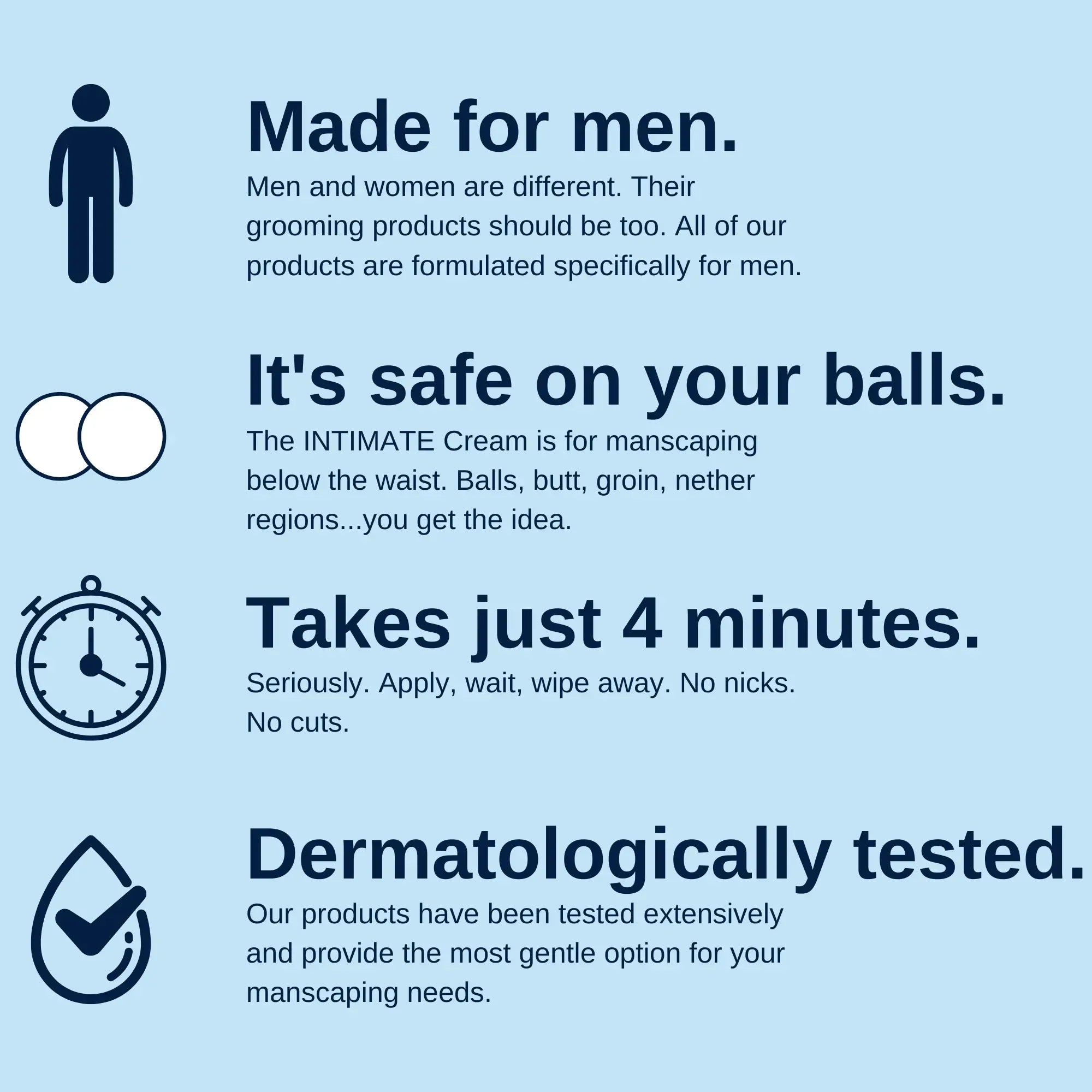 No Hair Crew INTIMATE Hair Removal Cream for Men - Gentle Foam Formula, 100ml, Dermatologically Tested, Fast Action, Body Care Cosmetic