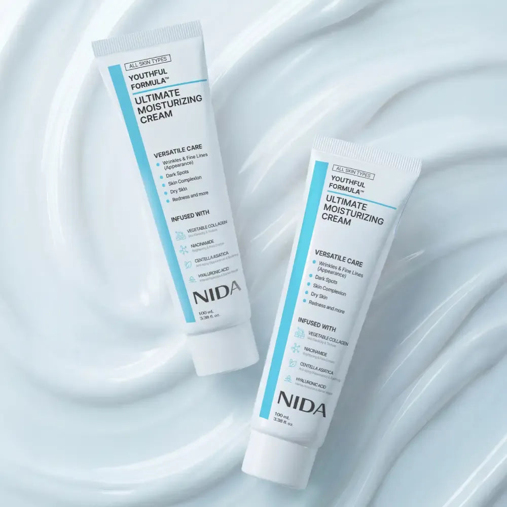 NIDA Youthful Formula Ultimate Moisturizing Cream (100mL) / Collagen, Niacinamide, Centella Asiatica, Hyaluronic Acid / Wrinkles, Dark Spots, Skincare Hydrating Daily Moisturizer Moisture Hydrate
