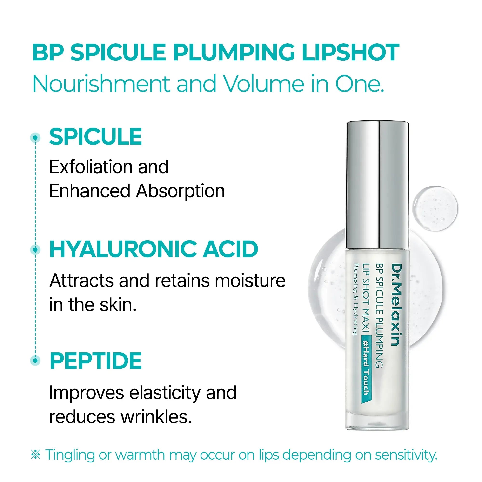 [Dr.Melaxin Official] BP Spicule Plumping LIP Shot - Maxi | Lip Plumper Volumizing Non-Sticky Glossy Lip Volumizer | Korean Cosmetics