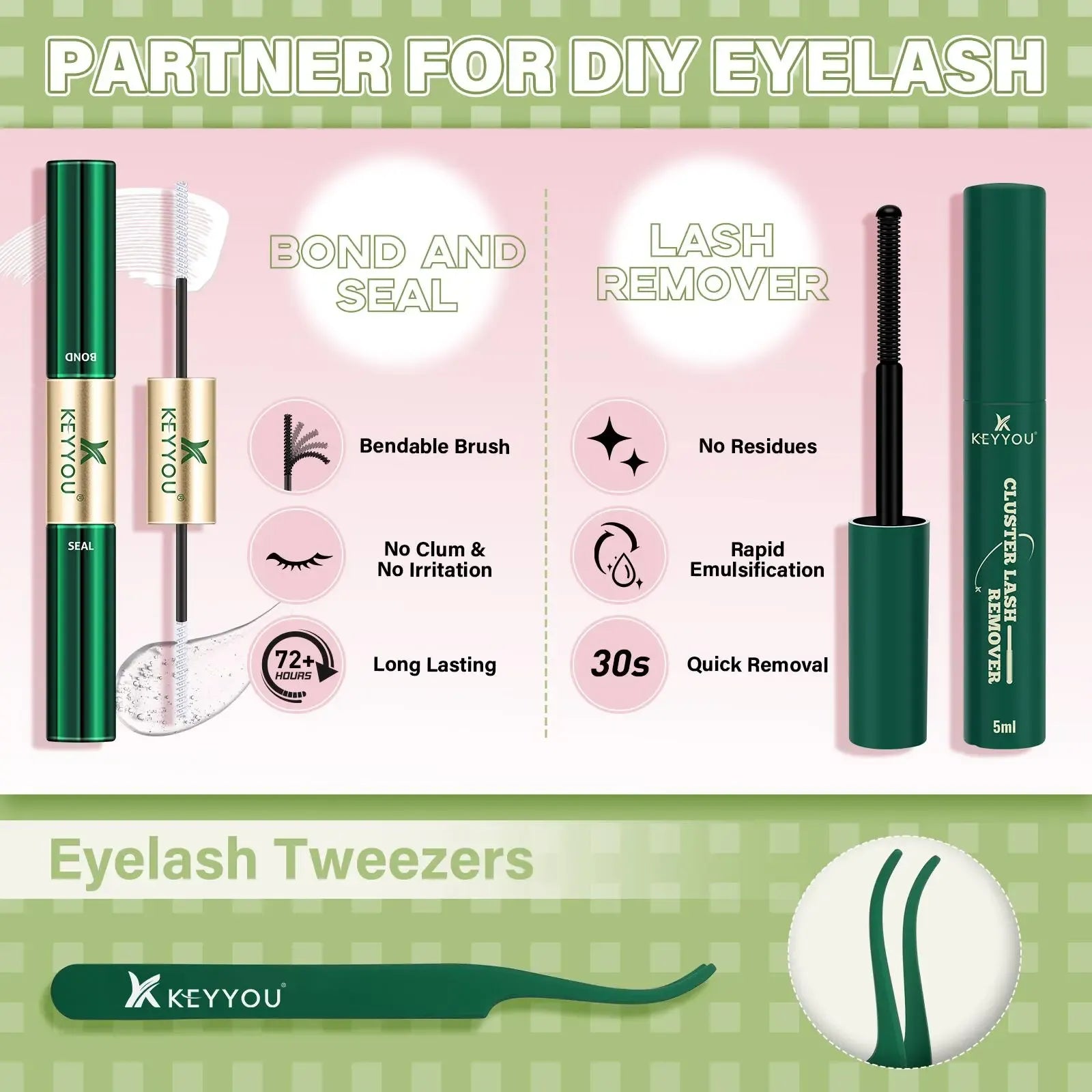 KEYYOU Venus Naiad DIY Lashes Clusters Invisible Band Natural Soft Waterproof Lash Extension Easy to Apply at Home Cosmetic Makeup Volume False Eyelashes  #DealsForYouDays