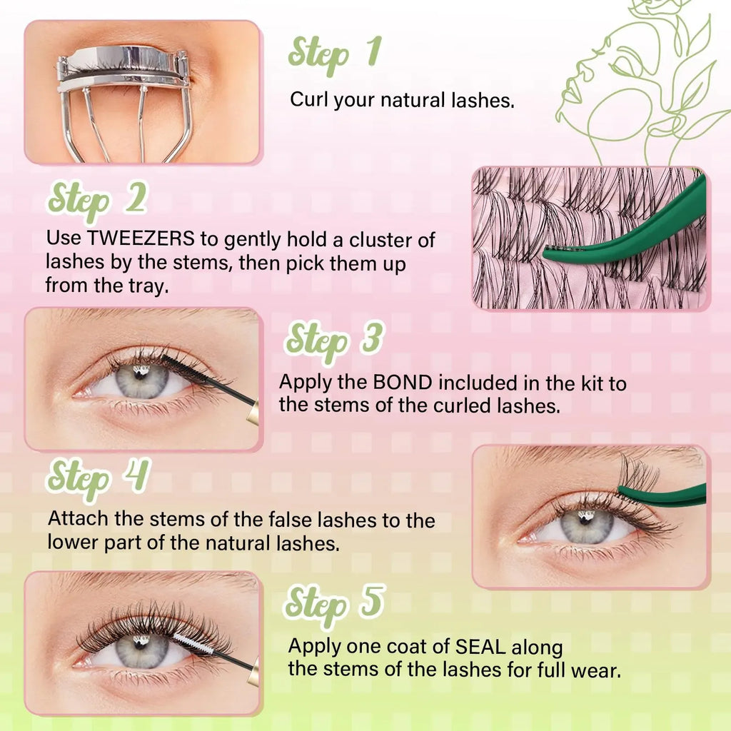 KEYYOU Venus Naiad DIY Lashes Clusters Invisible Band Natural Soft Waterproof Lash Extension Easy to Apply at Home Cosmetic Makeup Volume False Eyelashes  #DealsForYouDays