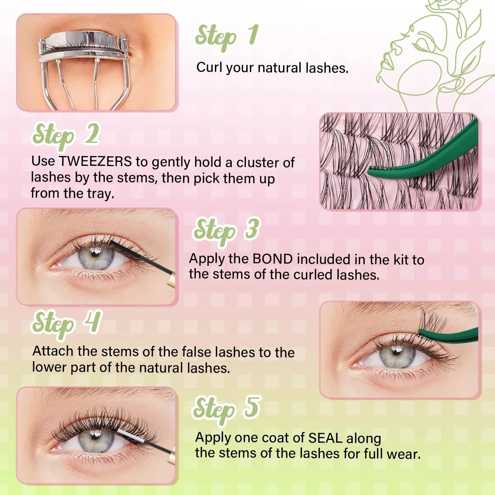 KEYYOU Venus Naiad DIY Lashes Clusters Invisible Band Natural Soft Waterproof Lash Extension Easy to Apply at Home Cosmetic Makeup Volume False Eyelashes  #DealsForYouDays