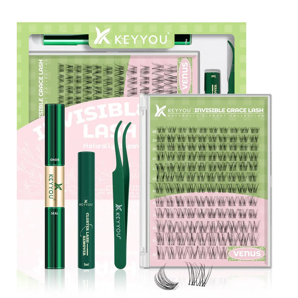 KEYYOU Venus Naiad DIY Lashes Clusters Invisible Band Natural Soft Waterproof Lash Extension Easy to Apply at Home Cosmetic Makeup Volume False Eyelashes  #DealsForYouDays