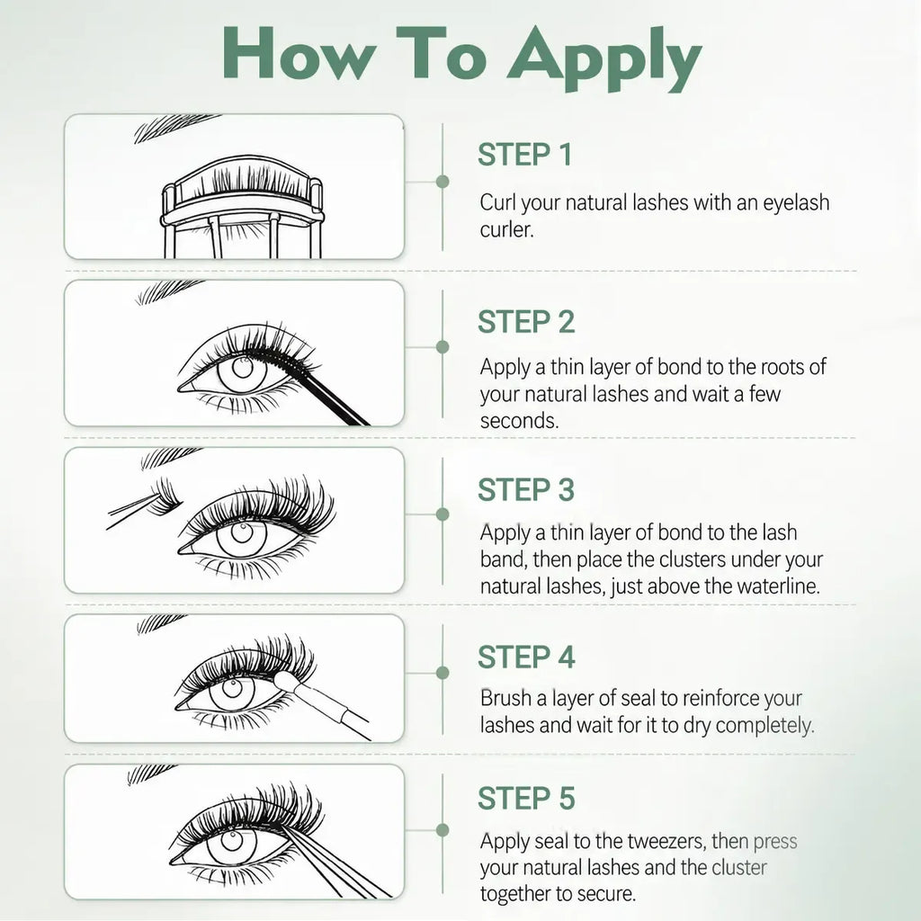 YOULUCK DIY Lash Clusters Kit - Soft Fluffy Long-Lasting Lashes with Glue Remover & Tweezer for Beginners Easy At-Home Application - Eyelash Set