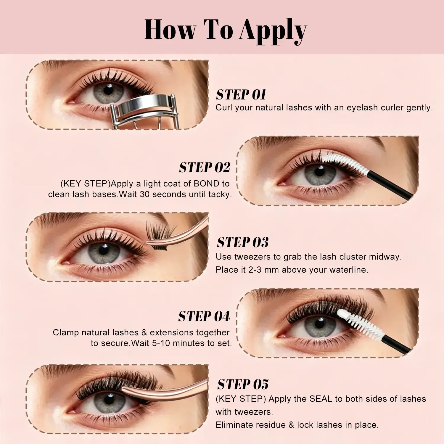 Plume| Kisslily Brown Lashes Natural Lash Clusters With Invisible Band DIY Lash Extension Kit Eyelash Kit with Bond and Seal 8-16mm C Curl Beginner Friendly Individual Lashes Waterproof Long lasting Makeup For Girl Cosmetic #Summervibes summerwins