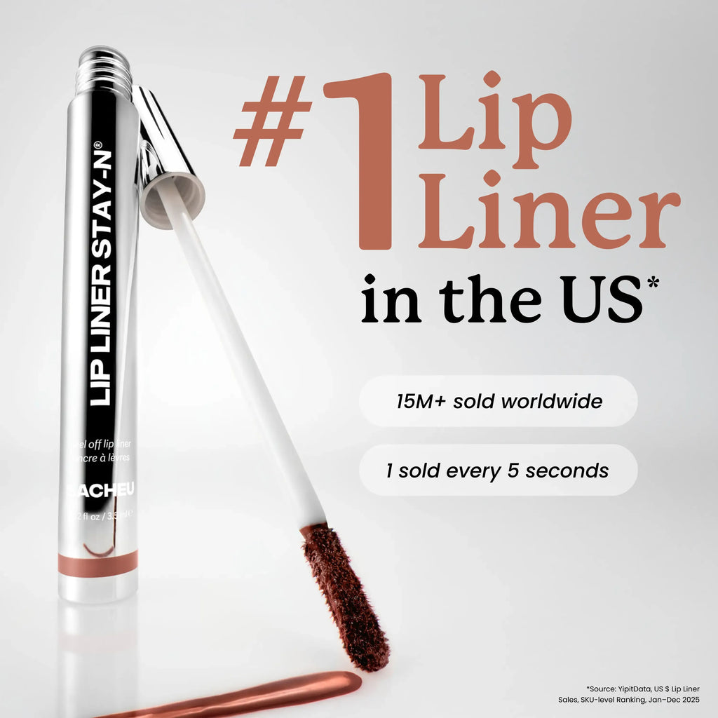 sacheu Lip Liner STAY-N - Peel-Off Lip Liner Stain - All Day & Night Lipliner with Hyaluronic Acid & Vitamin E - Long Lasting Formula - 0.12 fl oz / 3.5 ml