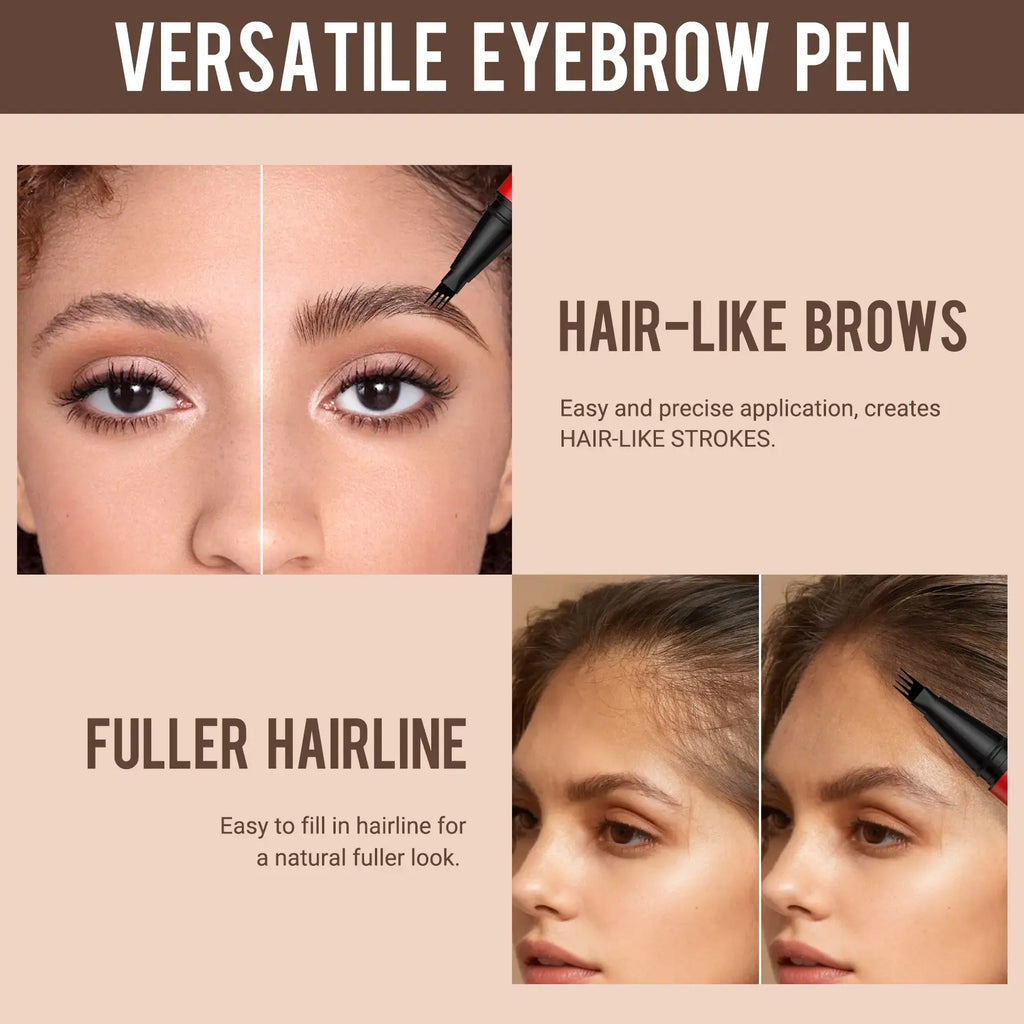 Vevivia Beauty 2-Pack Eyebrow Pens – Best Value Brow Pen Set, 4-Tip Natural Hair-Like Strokes, All-Day Wear