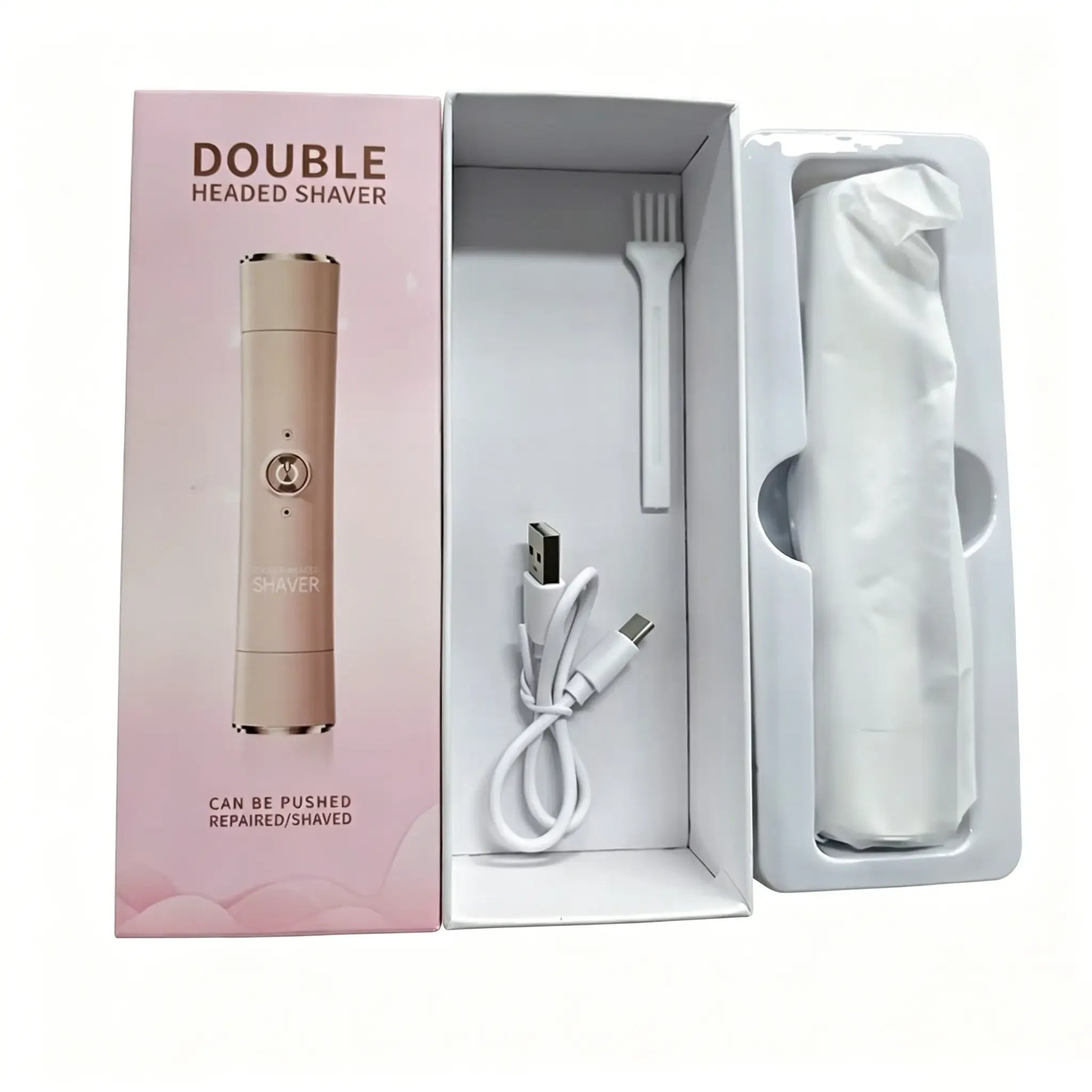 2-in-1 Electric Hair Removal Kit, USB-Rechargeable Bikini Shaver for Women, Bikini Line & Underarm Hair Remover, Ideal Gift for Her