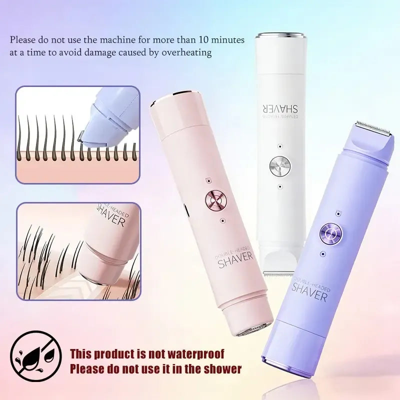 2-in-1 Electric Hair Removal Kit, USB-Rechargeable Bikini Shaver for Women, Bikini Line & Underarm Hair Remover, Ideal Gift for Her