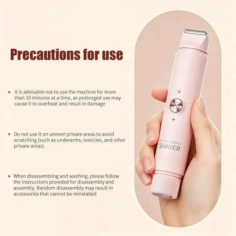 2-in-1 Electric Hair Removal Kit, USB-Rechargeable Bikini Shaver for Women, Bikini Line & Underarm Hair Remover, Ideal Gift for Her