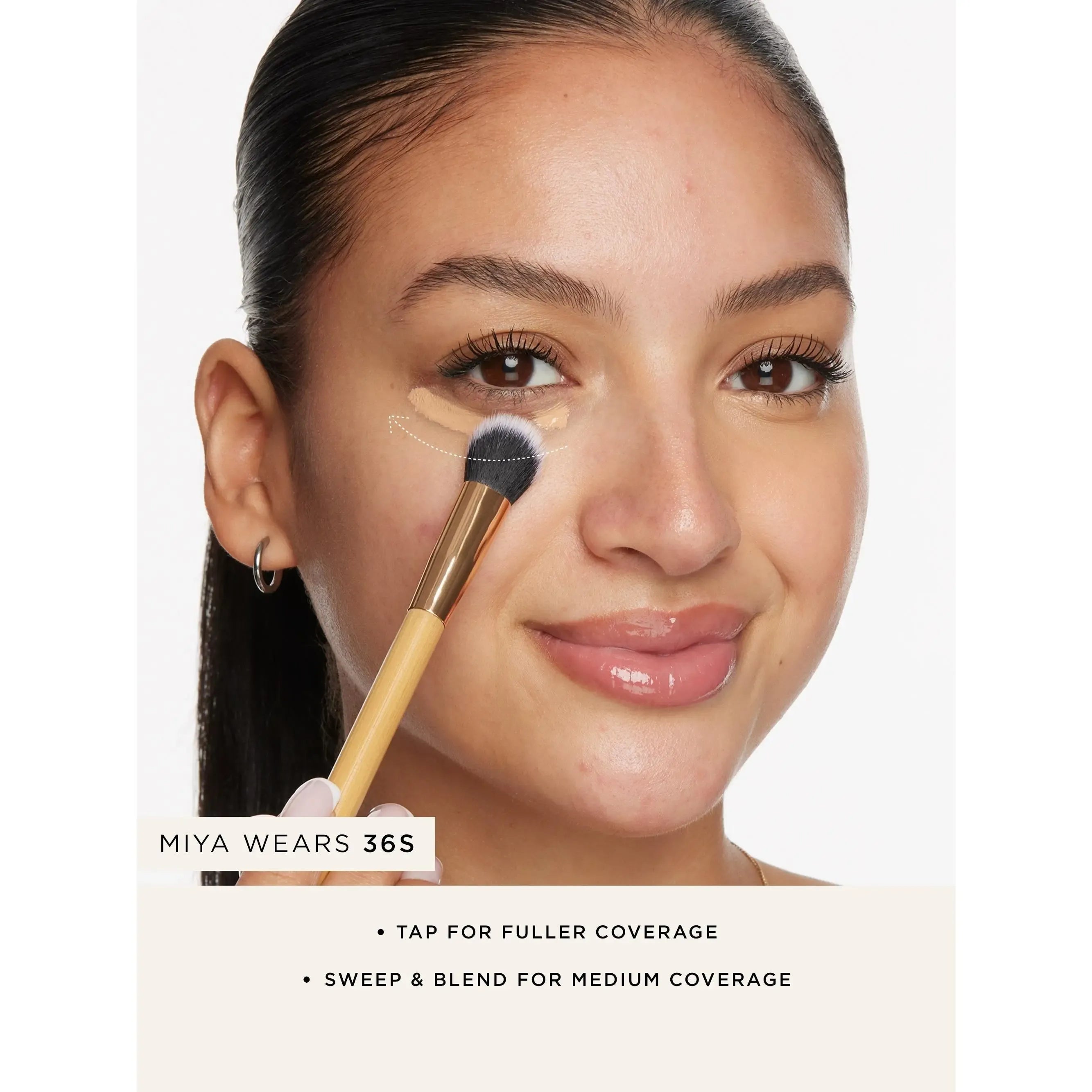 tarte concealer paw brush - angled for seamless application