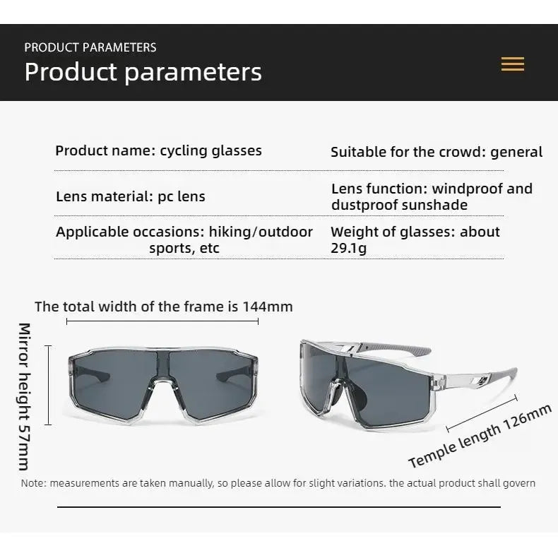 One Piece Cycling Sunglasses for Men Women, UV400 Protection Windproof Colorful Mirrored Sports Eyewear for MTB Road Bike Riding Driving Outdoor Activitie