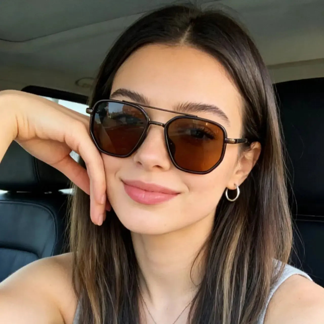 Fashion Geometric Double-Beam Sunglasses - 2026 Fall/Summer Trend, High-Quality Lightweight Durable Frames, Funky Unique Accessories, Gifts for Women, BF Birthday Gift