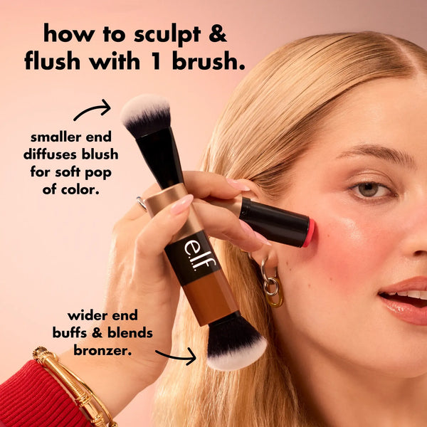 e.l.f. Cream Blush & Bronzer Duo Face Makeup Brush