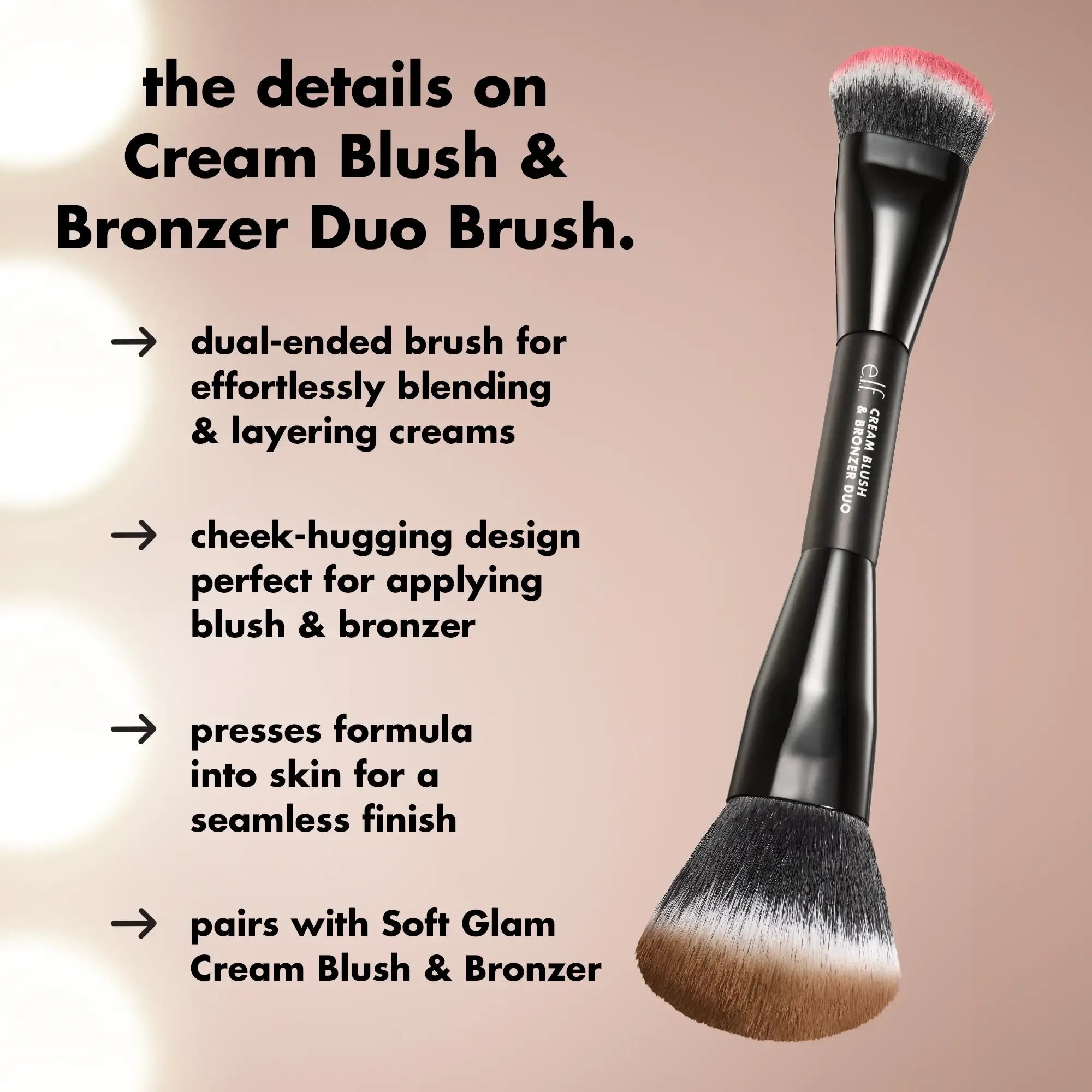 e.l.f. Cream Blush & Bronzer Duo Face Makeup Brush