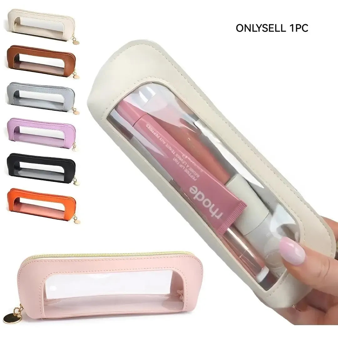 Portable Lightweight Makeup Brush & Cosmetic Bag, Multi-Functional Zipper Pouch for Travel & Stationery Storage, Trendy Girls' Essential Organizer, Makeup Tool Organizer, Cosmetic Tools Organizer