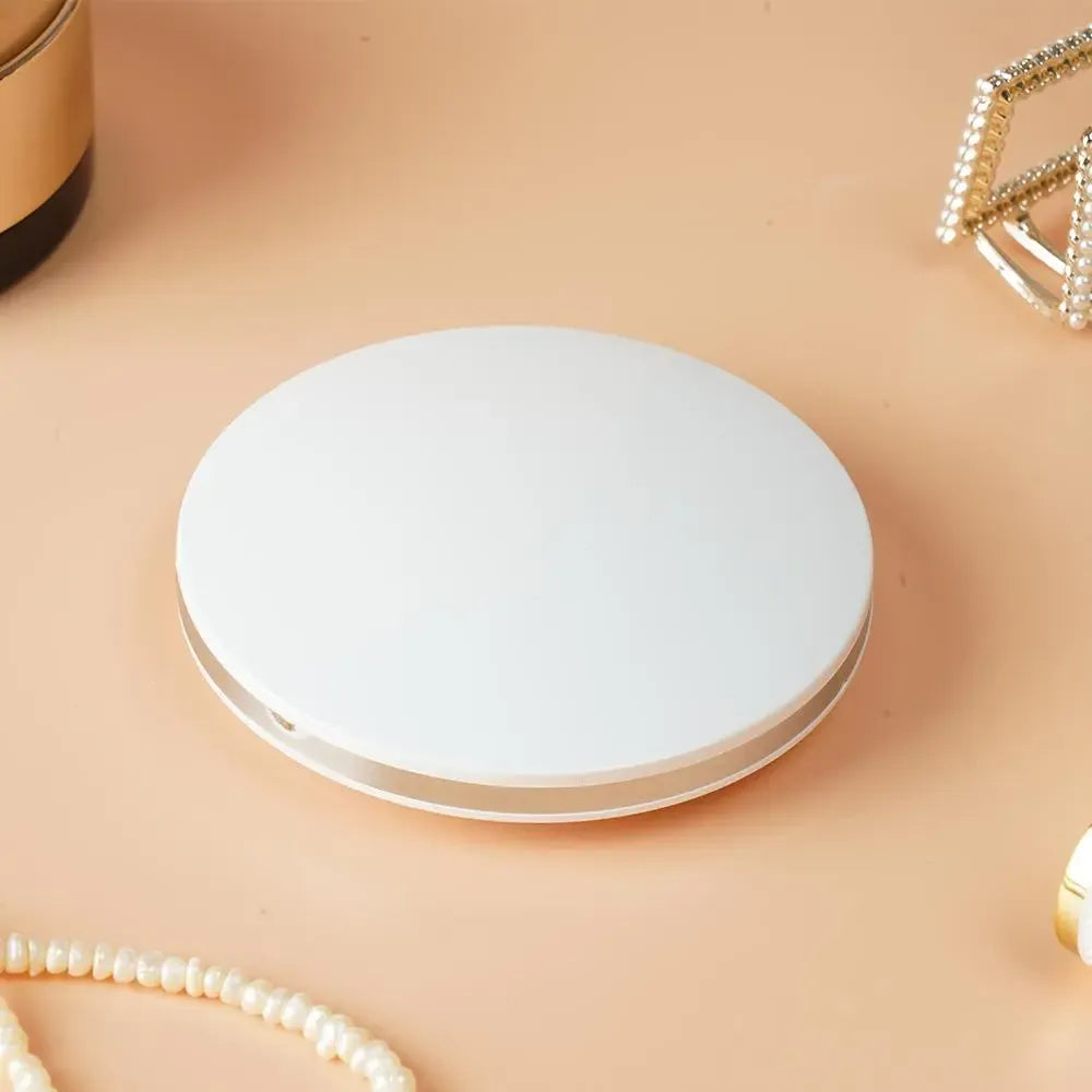 Portable Foldable Makeup Mirror, 1 Count Glam Travel Makeup Mirror with LED Light, Compact Mirror for Women, Pocket Size Makeup Tools, Travel Hand Mirror, Makeup Essentials