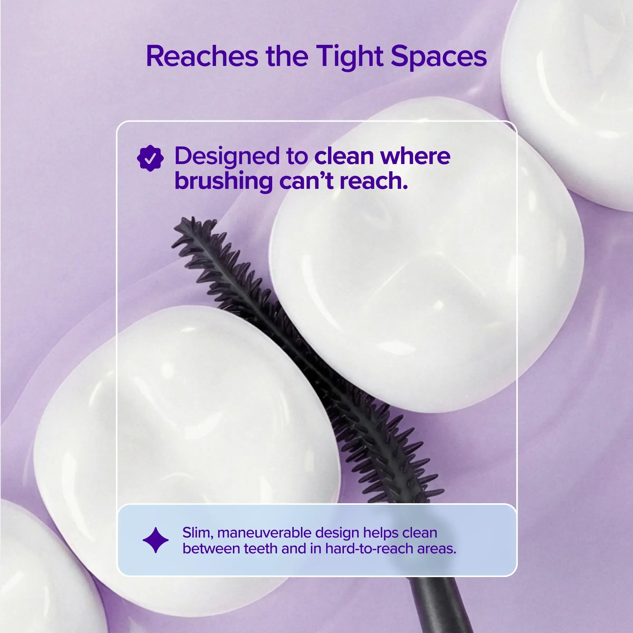 BURST Interdental Floss Picks - 2-in-1 Dual-Action Tool, Black Floss, Soft Silicone Pick for Gentle Cleaning