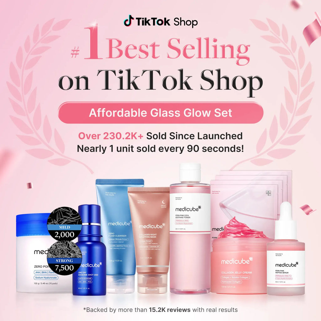 [medicube] Affordable Glass Glow Skincare Set | Includes 8 products for Gentle Skin Glow Routine