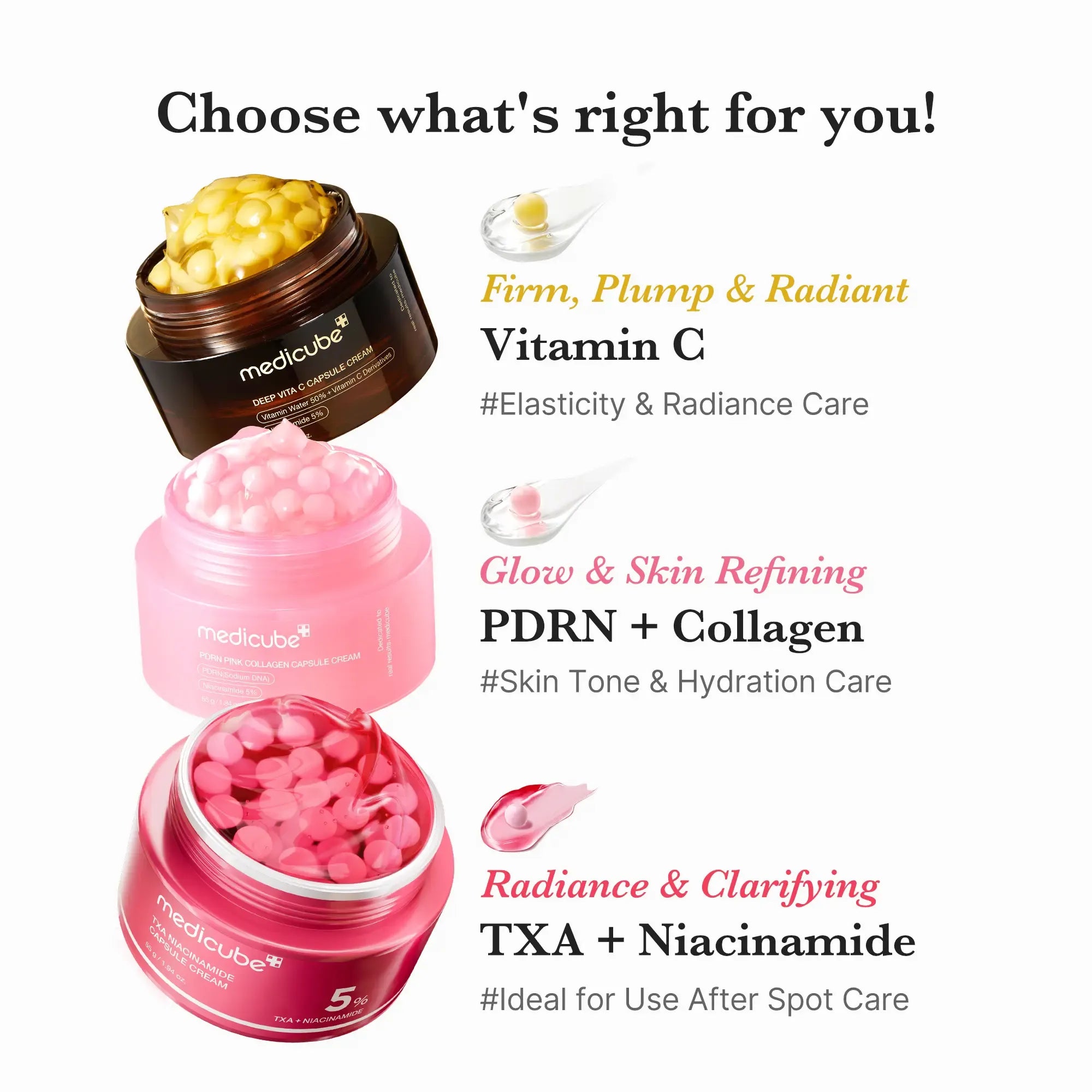 [medicube] Mix & Match Boba Cream Set | Tiktok Viral Capsule Creams for Uneven Skin Tone, Glow Hydration, Korean Skincare, K-beauty Skin Repair