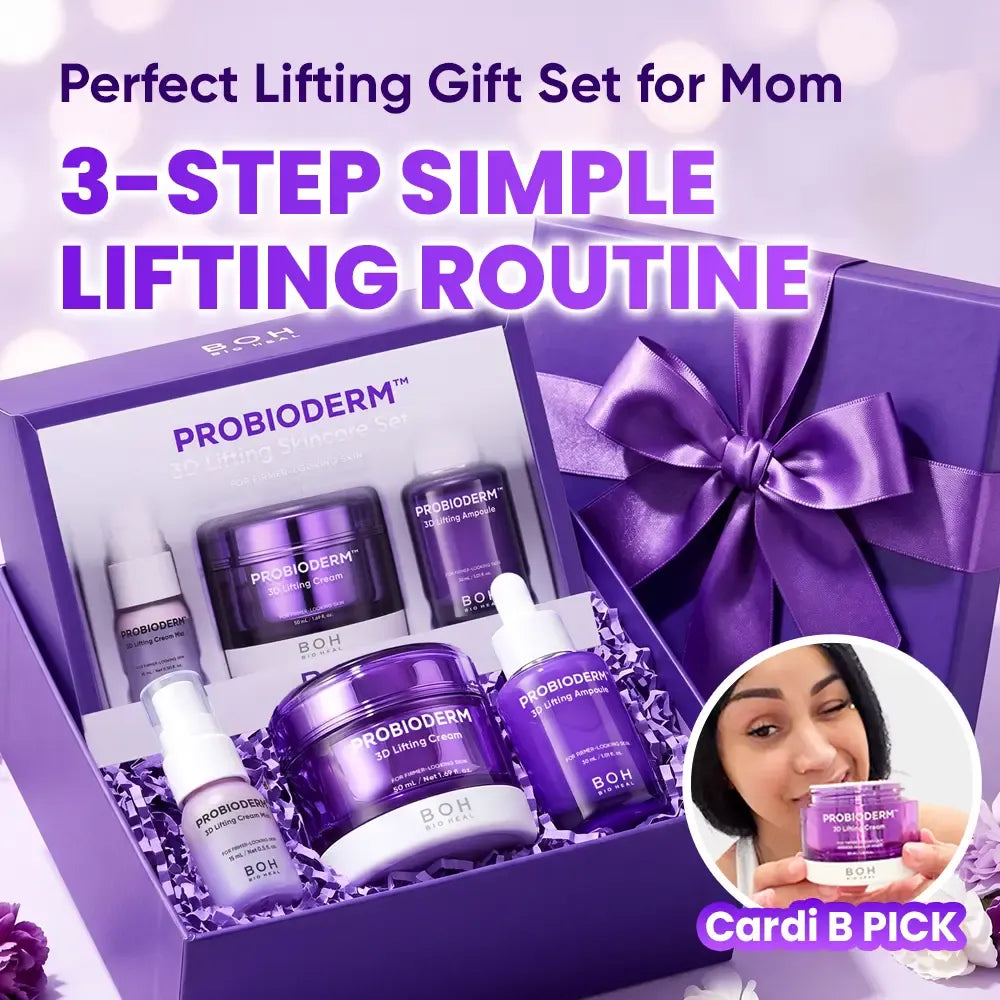 [Cardi B Pick] BIOHEAL BOH Probioderm 3D Lifting Skincare Set | Korean Night Cream, Serum & Face Mist for Lifting & Firming | Perfect Anti-Aging Routine for Dry, Dull, Saggy Skin | Mother’s Day Gift