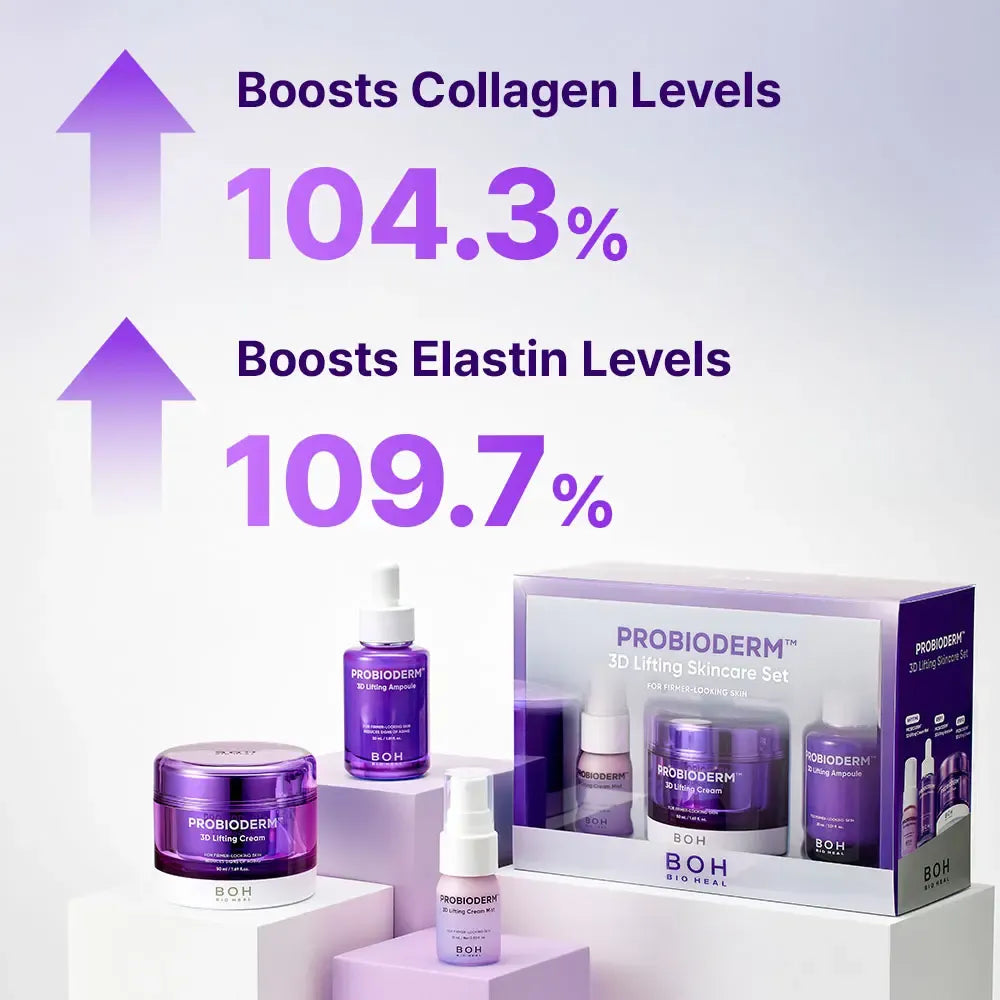 [Cardi B Pick] BIOHEAL BOH Probioderm 3D Lifting Skincare Set | Korean Night Cream, Serum & Face Mist for Lifting & Firming | Perfect Anti-Aging Routine for Dry, Dull, Saggy Skin | Mother’s Day Gift