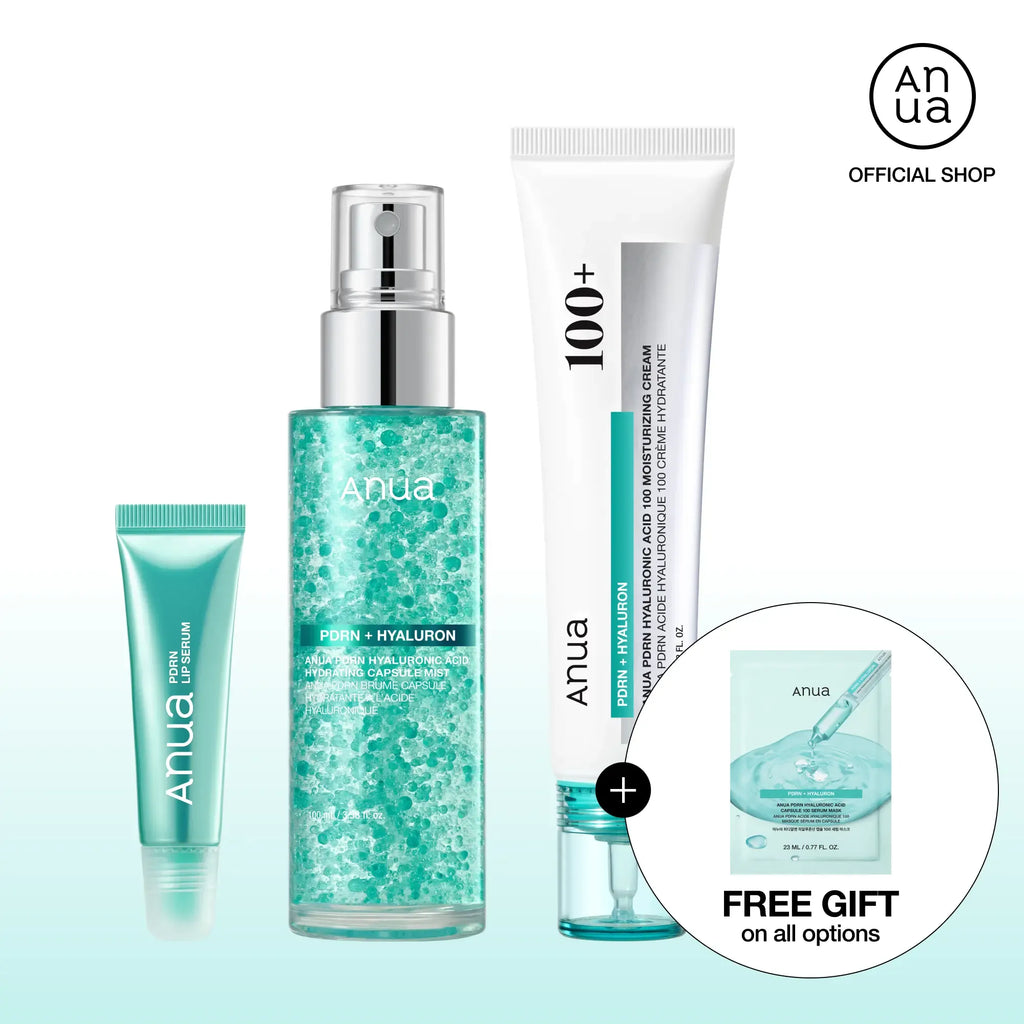 [Anua] PDRN Dewy Glow Essential Duo & Trio Set  | For Plumper and Youthful-Looking Skin, Collagen Care | PDRN Cream, PDRN Collagen Facial Serum Spray, Lip Balm for Lifting & Firming Skin Care, Rejuvenating skin, Korean Skincare