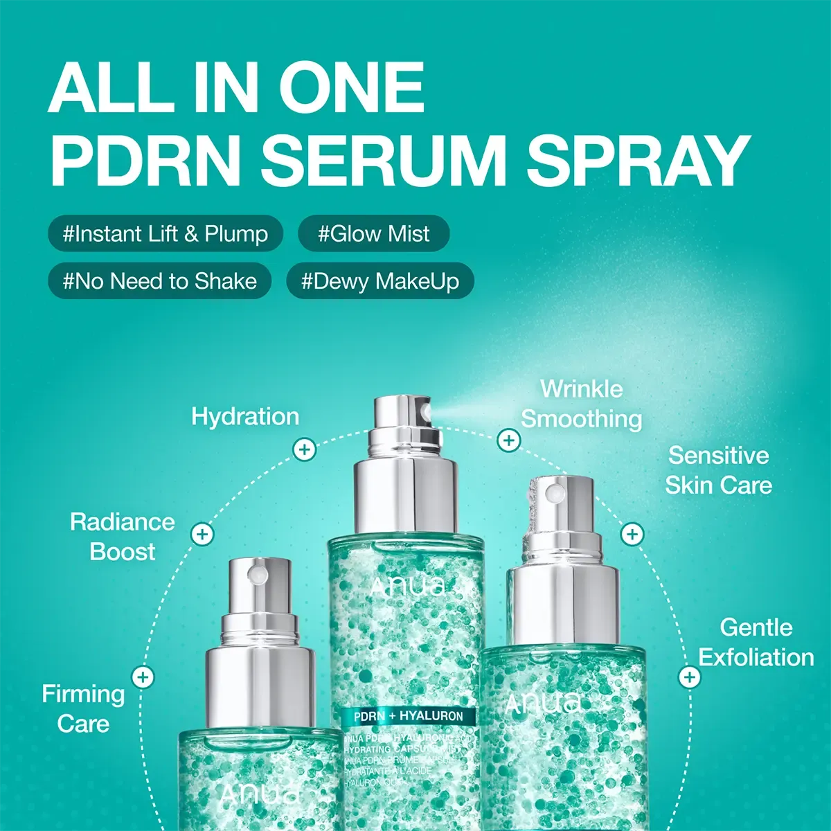 [Anua] PDRN Dewy Glow Essential Duo & Trio Set  | For Plumper and Youthful-Looking Skin, Collagen Care | PDRN Cream, PDRN Collagen Facial Serum Spray, Lip Balm for Lifting & Firming Skin Care, Rejuvenating skin, Korean Skincare