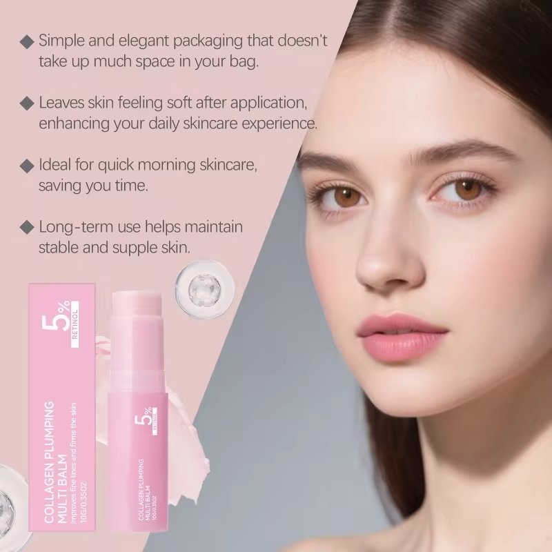Collagen Plumping Multi Balm 5% Retinol Firming Lifting Fade Fine Lines Hydrating Glowing Increase Elasticity Wrinkle Balm Stick
