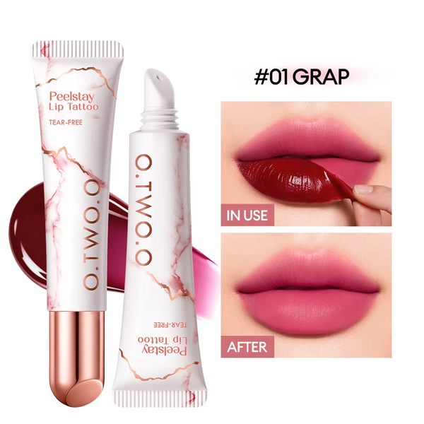 O.TWO.O Peel-Off Lip Stain Lipstick 48H Color-Lock Highly Pigmented Waterproof Non-stick Cup Lip Care Peel-Off Lip Tint Makeup