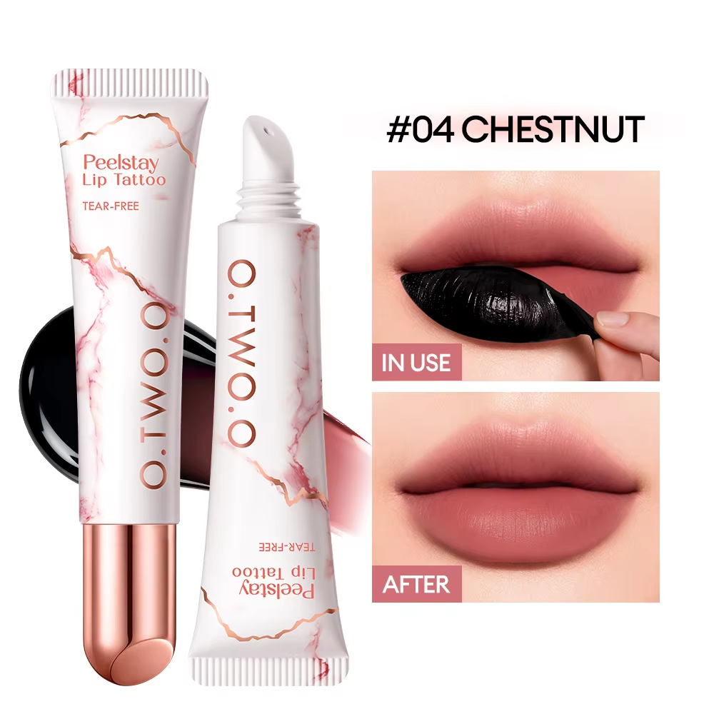 O.TWO.O Peel-Off Lip Stain Lipstick 48H Color-Lock Highly Pigmented Waterproof Non-stick Cup Lip Care Peel-Off Lip Tint Makeup