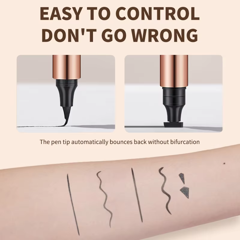 O'CHEAL Eyeliner Stamp Black Liquid Eyeliner Pen Waterproof Fast Dry Dual Head Eye Liner Pencil Make-up for Women Cosmetics Tool