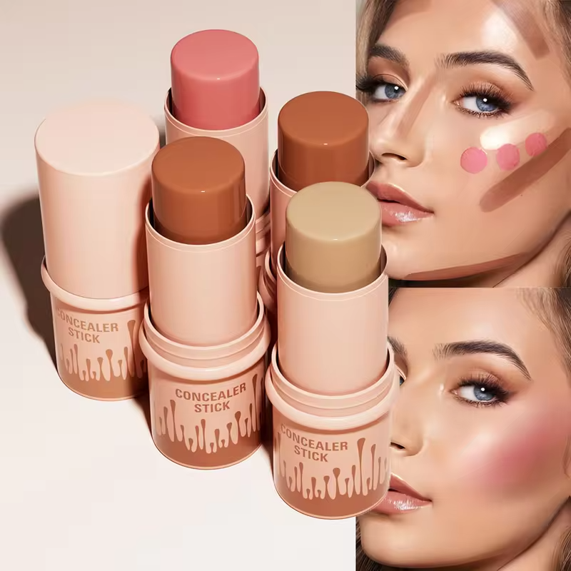 Makeup Face Contouring Bronzer Stick Highlighter 2 in 1 Matte Glitter Brightening Silkworm Blusher Rouge Cream Concealer Pen
