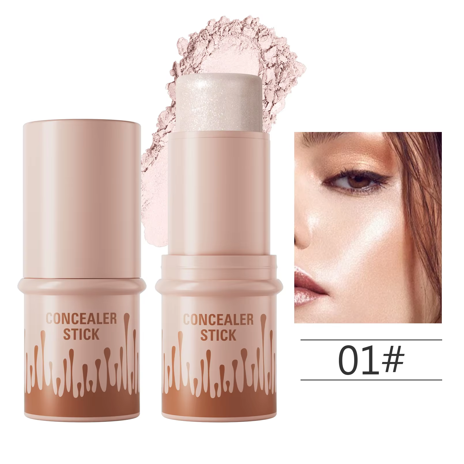 Makeup Face Contouring Bronzer Stick Highlighter 2 in 1 Matte Glitter Brightening Silkworm Blusher Rouge Cream Concealer Pen