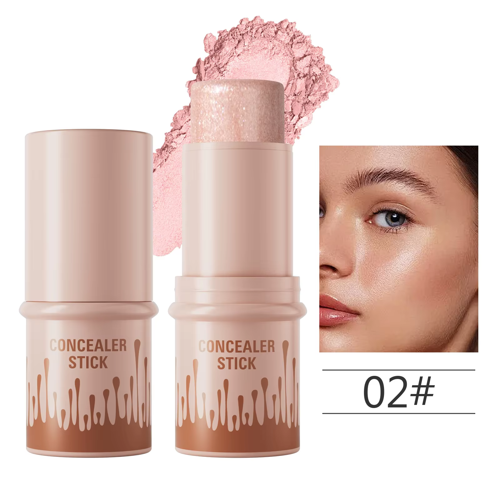 Makeup Face Contouring Bronzer Stick Highlighter 2 in 1 Matte Glitter Brightening Silkworm Blusher Rouge Cream Concealer Pen