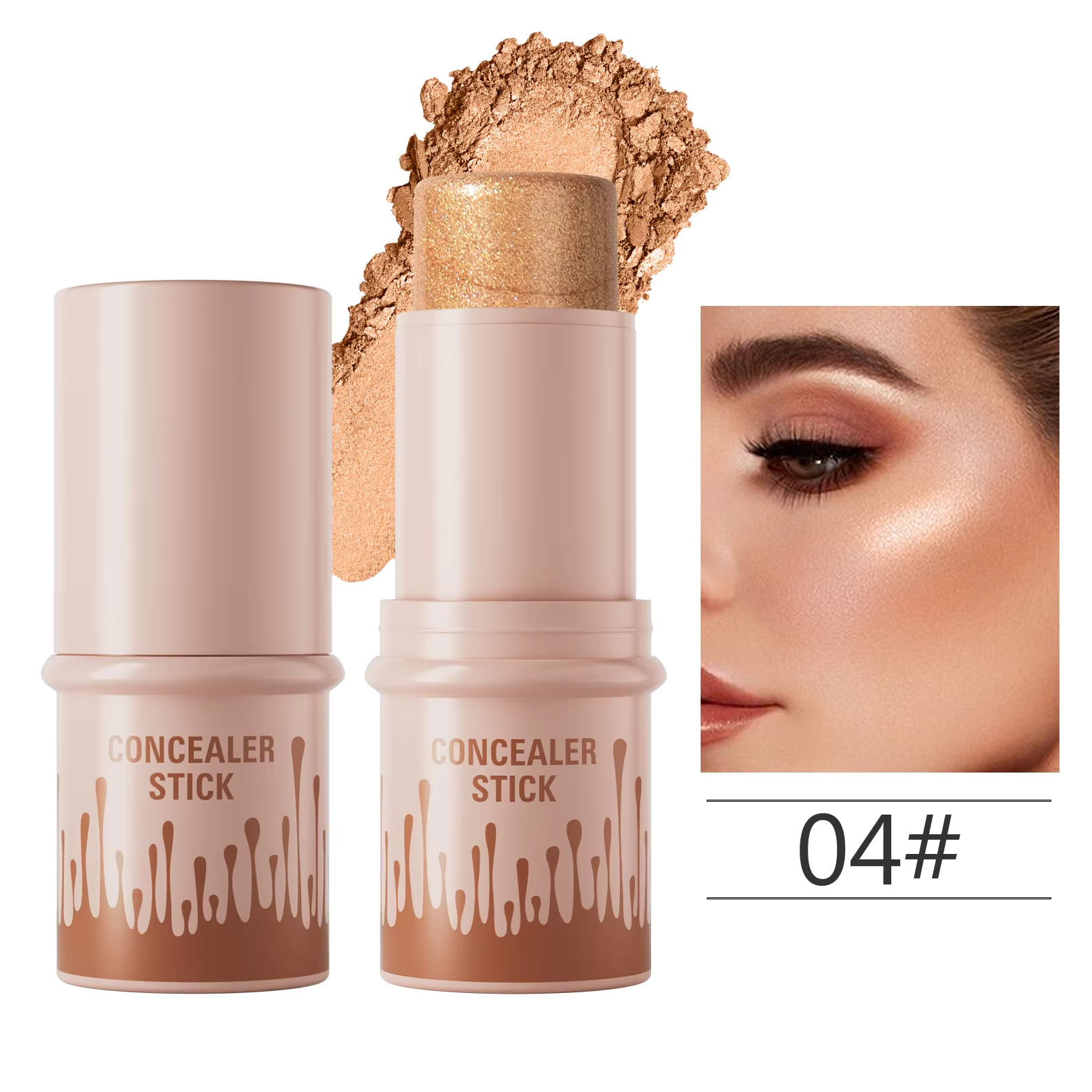 Makeup Face Contouring Bronzer Stick Highlighter 2 in 1 Matte Glitter Brightening Silkworm Blusher Rouge Cream Concealer Pen