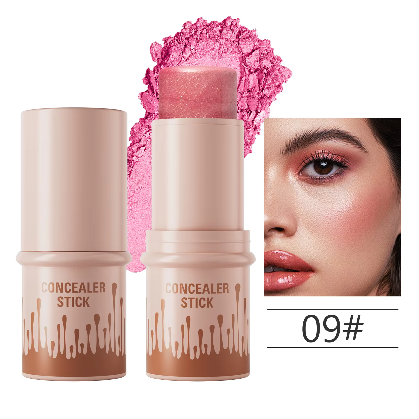 Makeup Face Contouring Bronzer Stick Highlighter 2 in 1 Matte Glitter Brightening Silkworm Blusher Rouge Cream Concealer Pen
