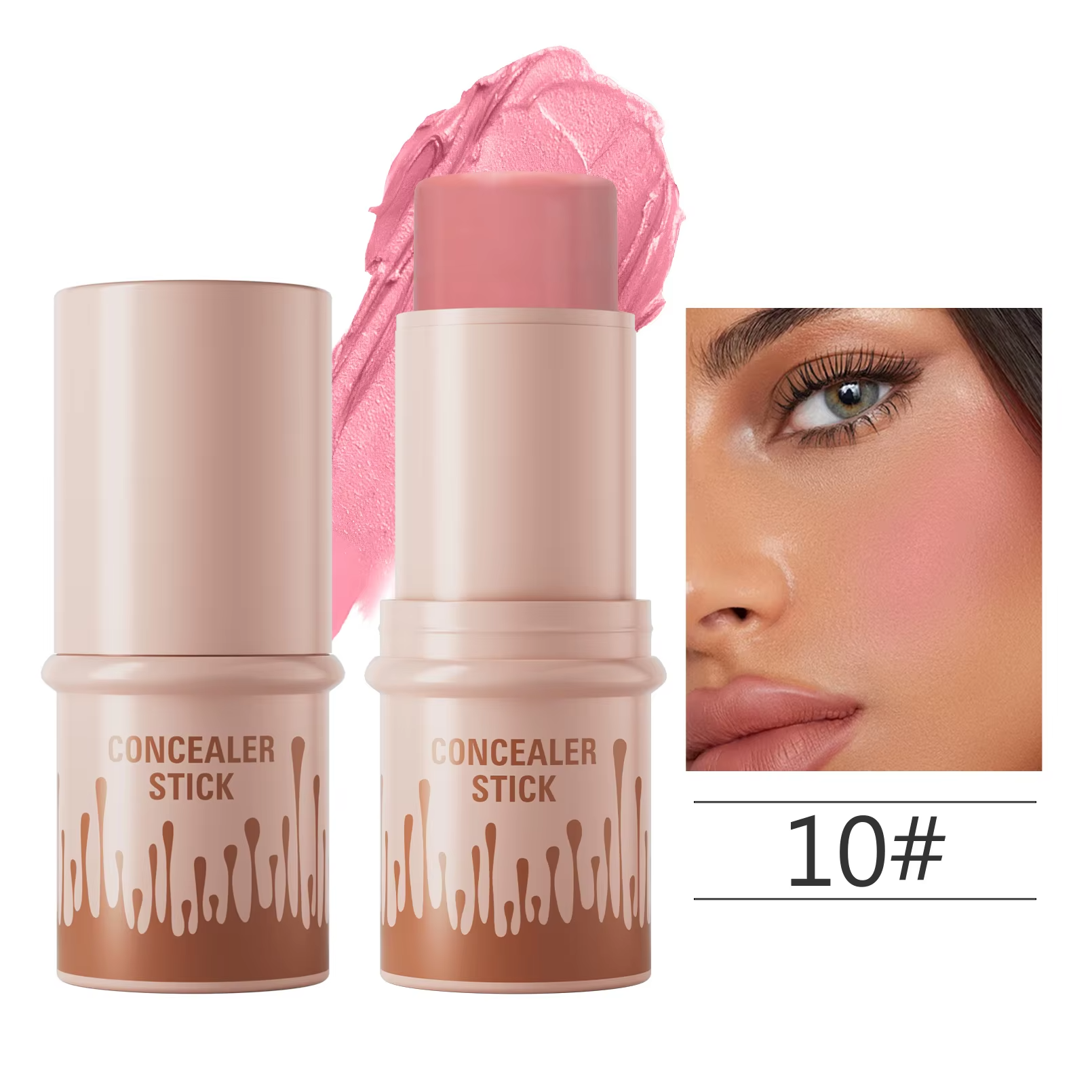 Makeup Face Contouring Bronzer Stick Highlighter 2 in 1 Matte Glitter Brightening Silkworm Blusher Rouge Cream Concealer Pen