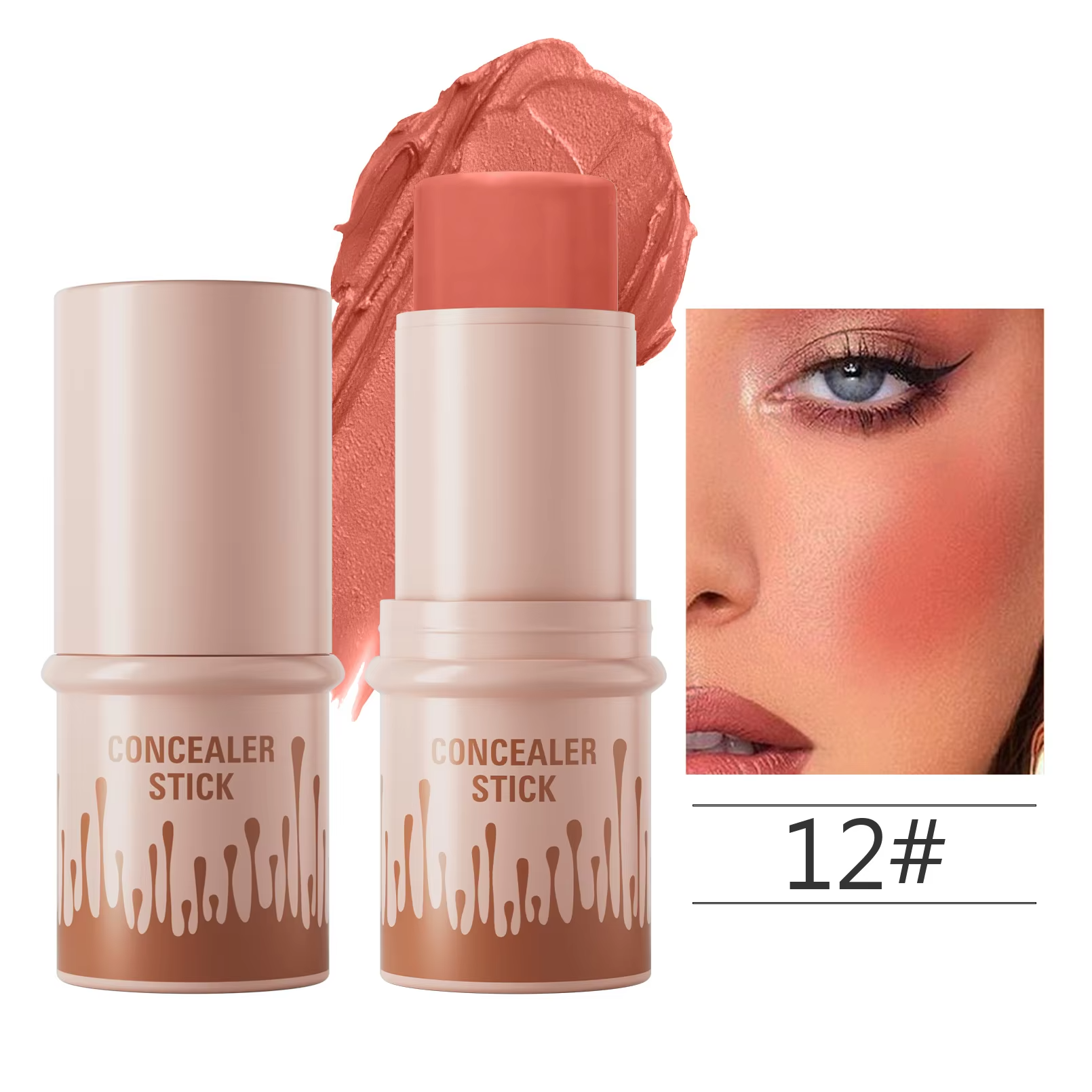 Makeup Face Contouring Bronzer Stick Highlighter 2 in 1 Matte Glitter Brightening Silkworm Blusher Rouge Cream Concealer Pen
